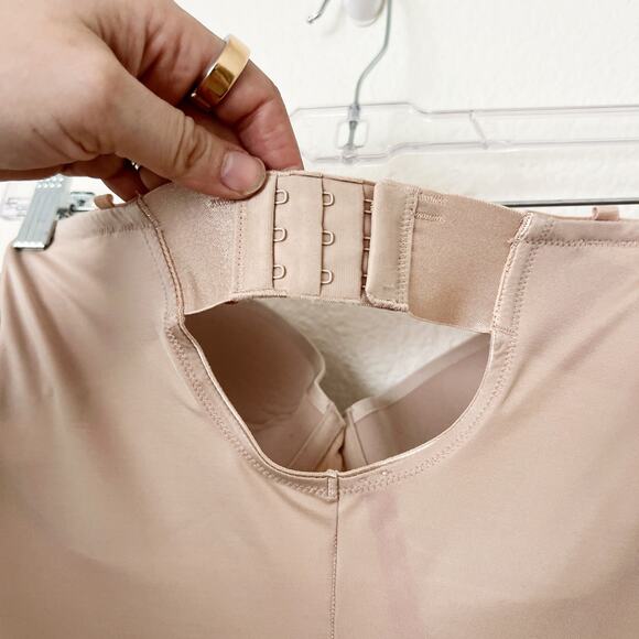[SPANX] Beige Suit Your Fancy Strapless Cupped Mid Thigh Bodysuit Shapewear XL - Picture 7 of 13